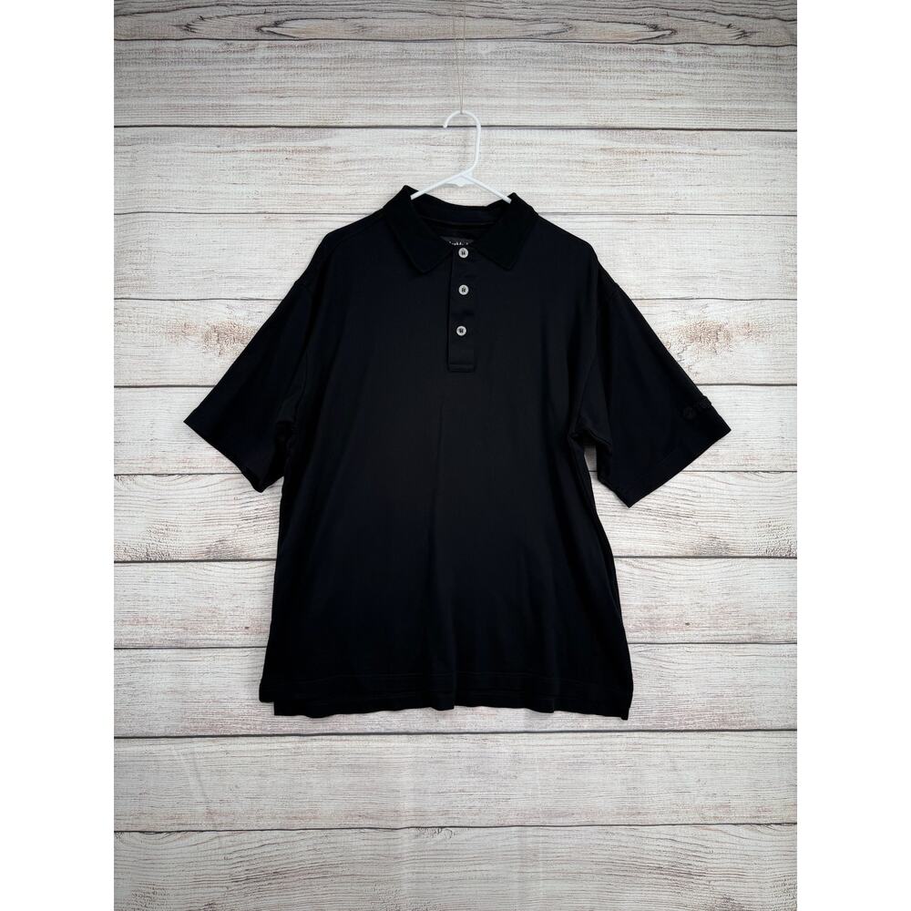 Vintage 90s TaylorMade Embroidered Polo Shirt Mens Large Black Golf